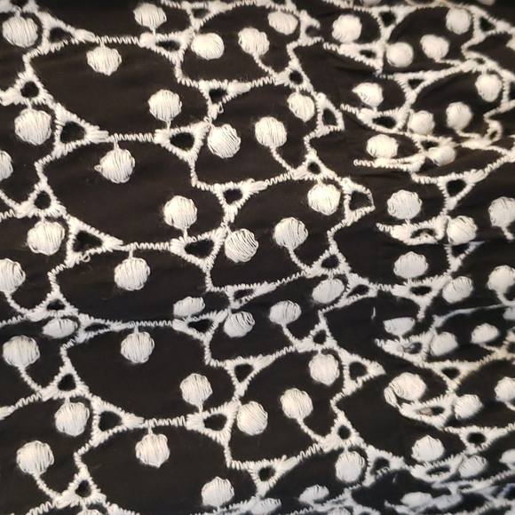 LOFT Black And White Eyelet Ruffle Sleeve Dress NWT - Picture 5 of 14